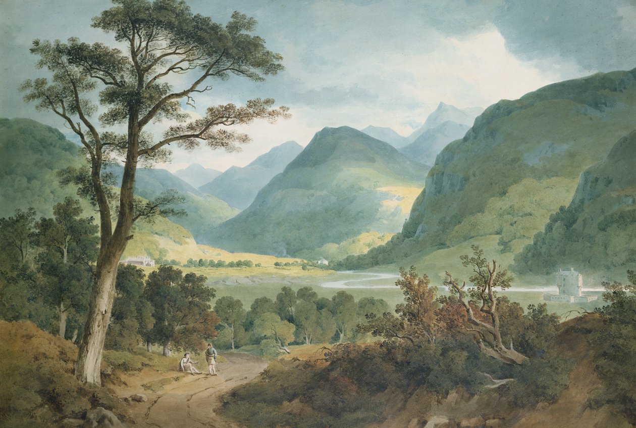 Nær slottet i Braemar (wc på papir) av M. W. Williams