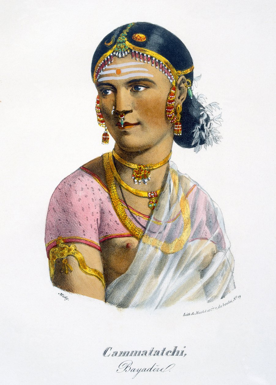 Cammatatchi, en danser, 1827-35 av M.E. Burnouf