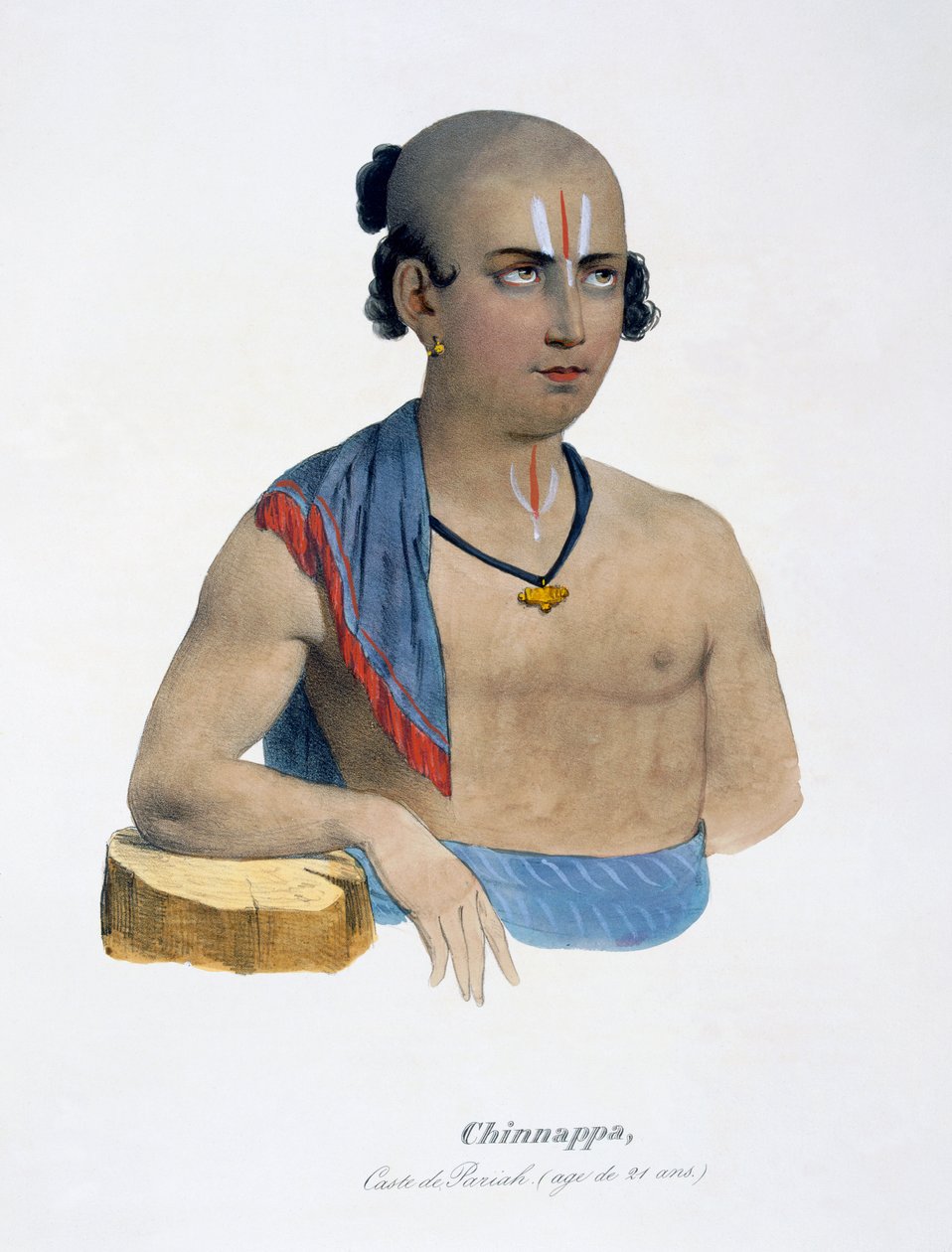 Chinnappa fra Paraiyar-kasten, 21 år gammel, 1827-35 av M.E. Burnouf