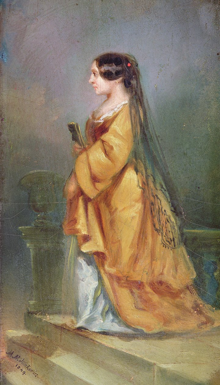 Portrett av George Sand (1804-76) 1849 av M.N. Makowicz
