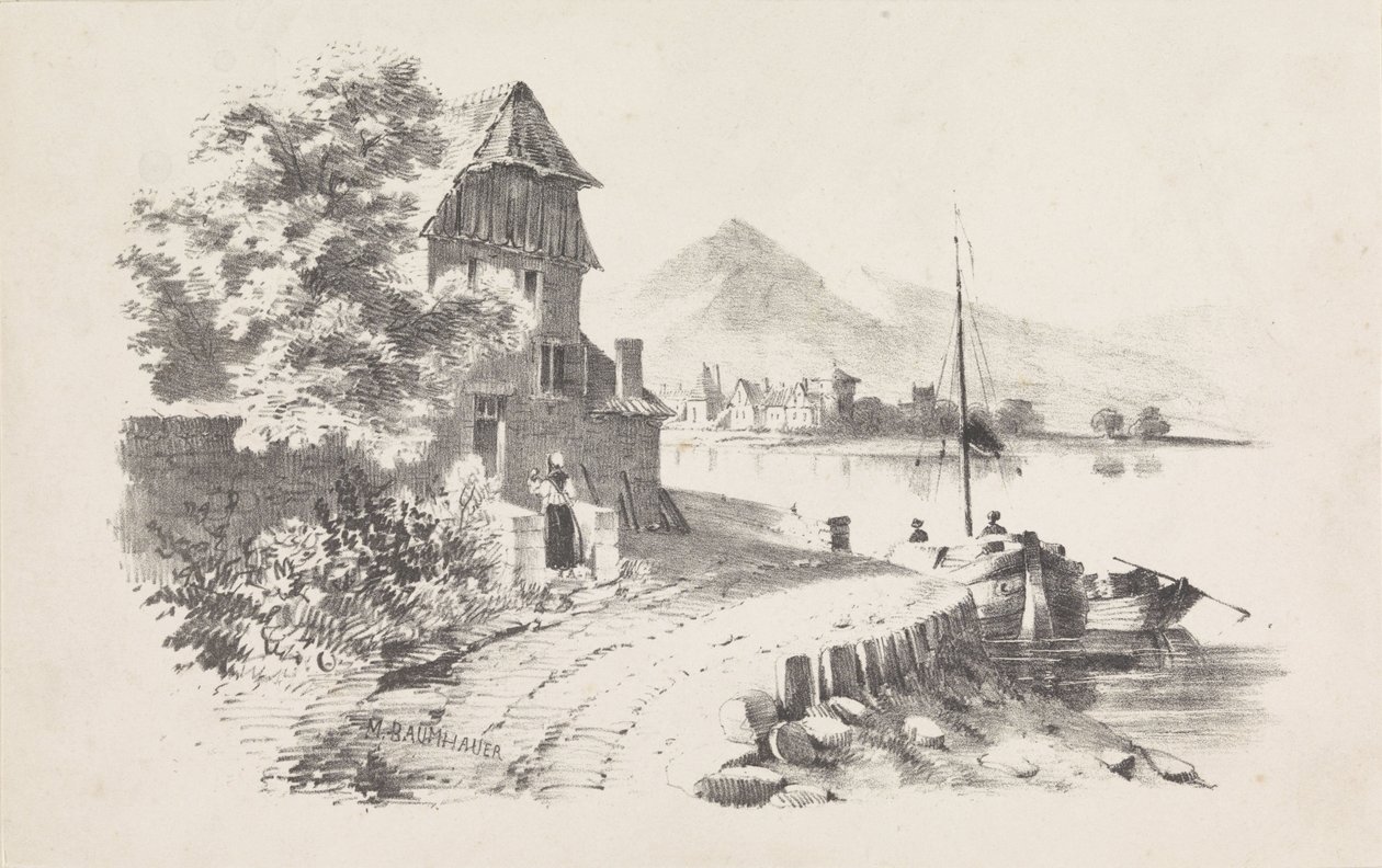 Landevei langs en innsjø av M. Baumhauer