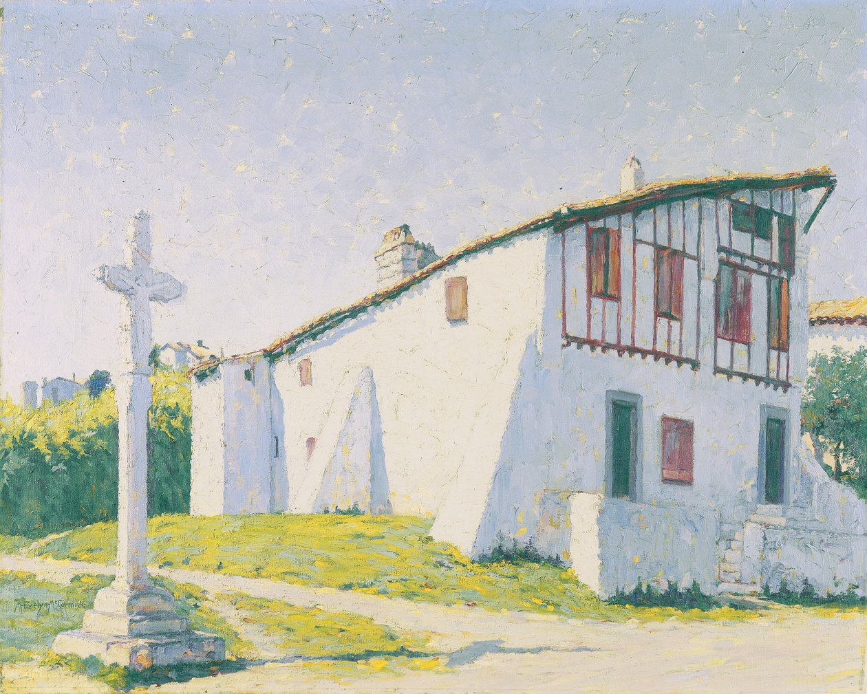 Bisque House, St. Jean de Luz, Frankrike (olje på lerret) av M. Evelyn McCormick
