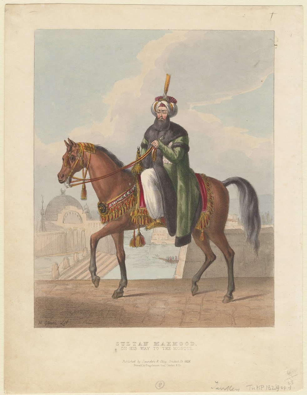 Portrett av Mahmud II 1785-1839, Sultan av det osmanske riket, 1829 av M. Gauci