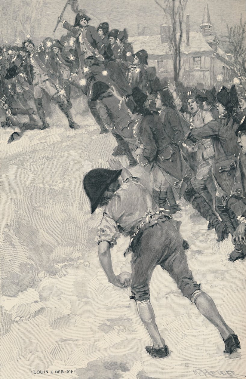 Bonaparte angriper snøforter ved School of Brienne, 1896 av M. Haider