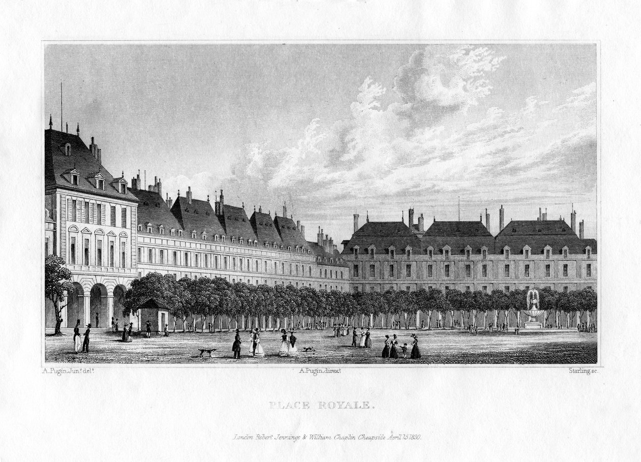 Place Royal, Paris, 1830 av M. J. Starling