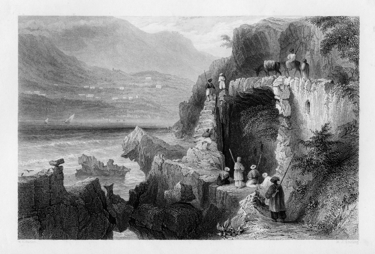 Graven til St George, Bay of Kesrouan, Syria, 1841. av M. J. Starling