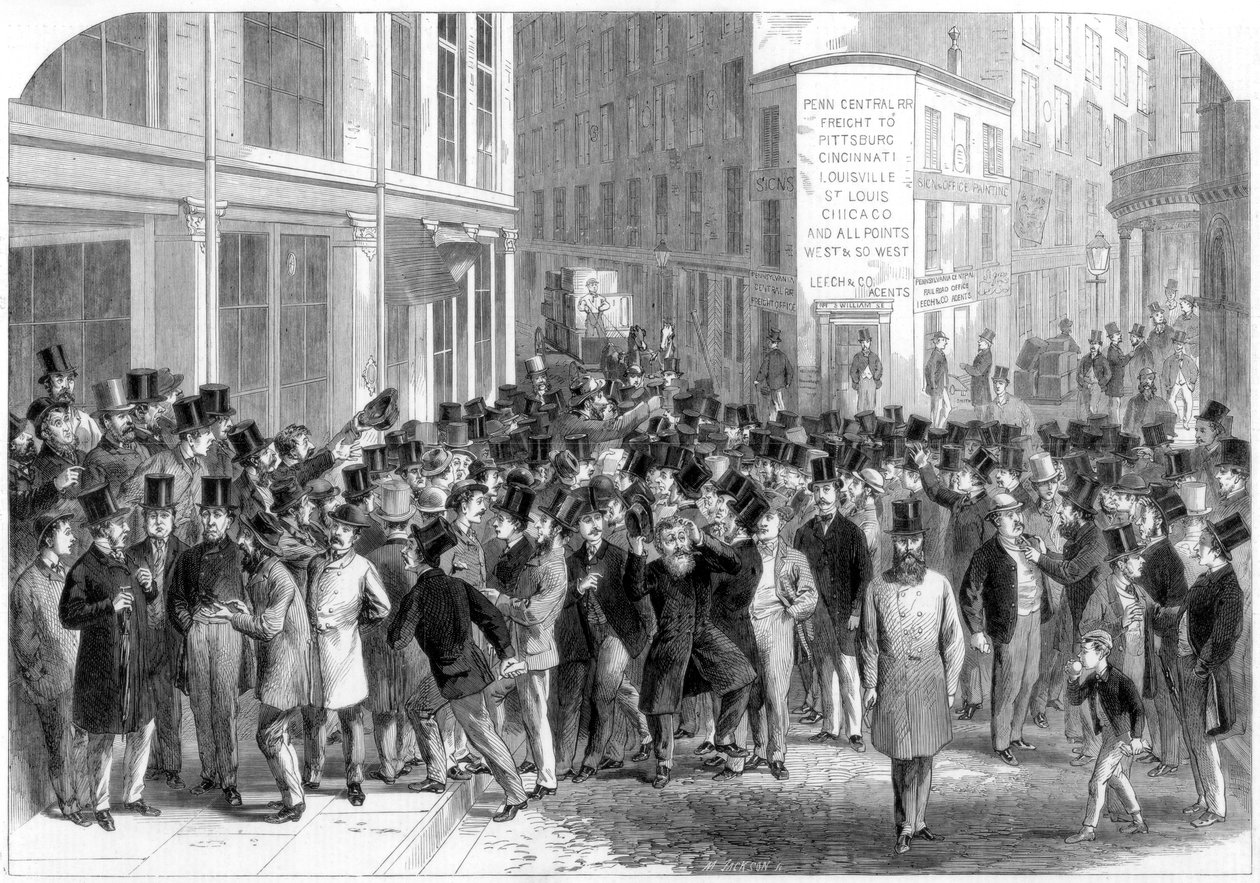 Kerbstone-aksjemeglere i New York, 1864. av M. Jackson