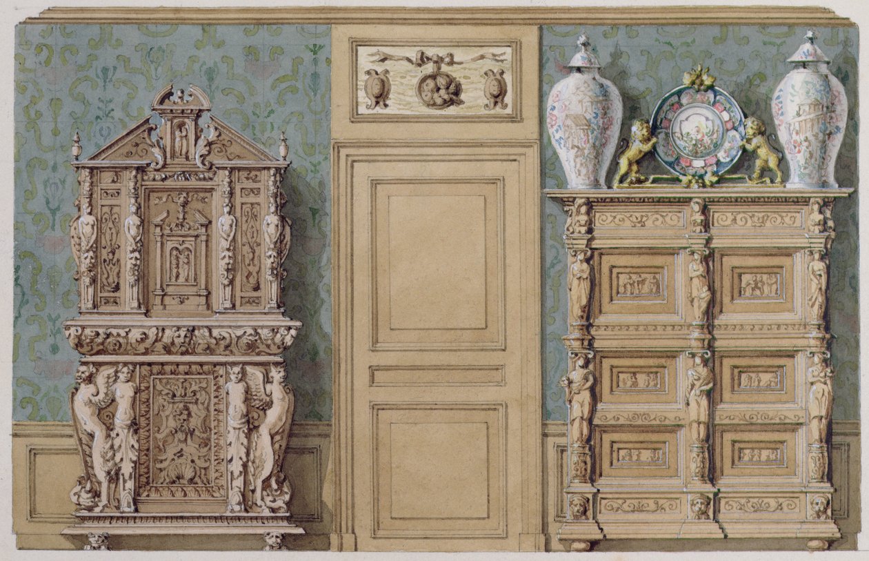 Møbler i spisestuen på rue Fortune, hus kjøpt av Balzac i 1847 av M. Santi