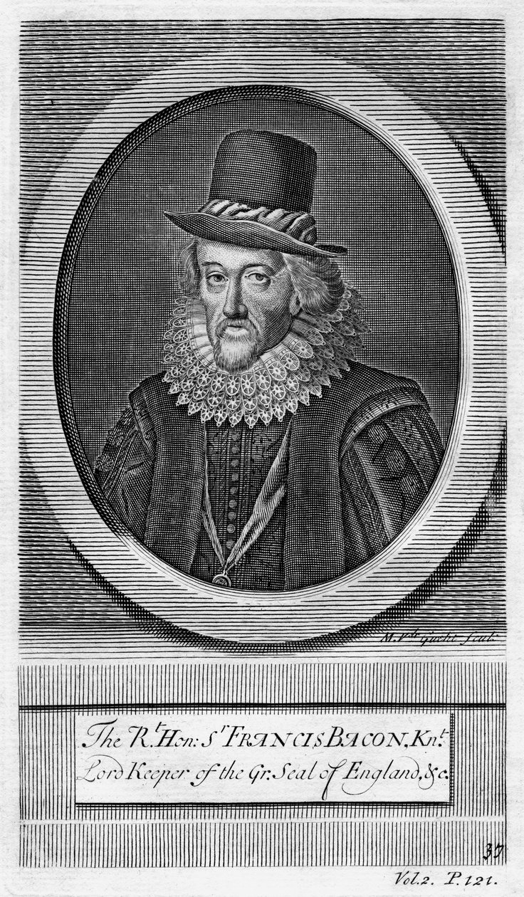 Sir Francis Bacon, Viscount St Albans, engelsk filosof, vitenskapsmann og statsmann. av M. van de Gucht