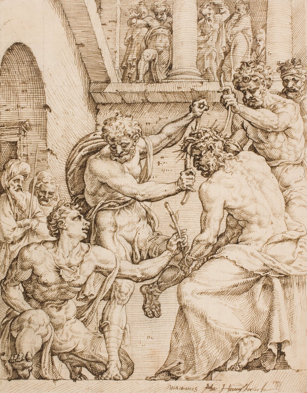 Kristus som kroner med torner av Maarten van Heemskerck