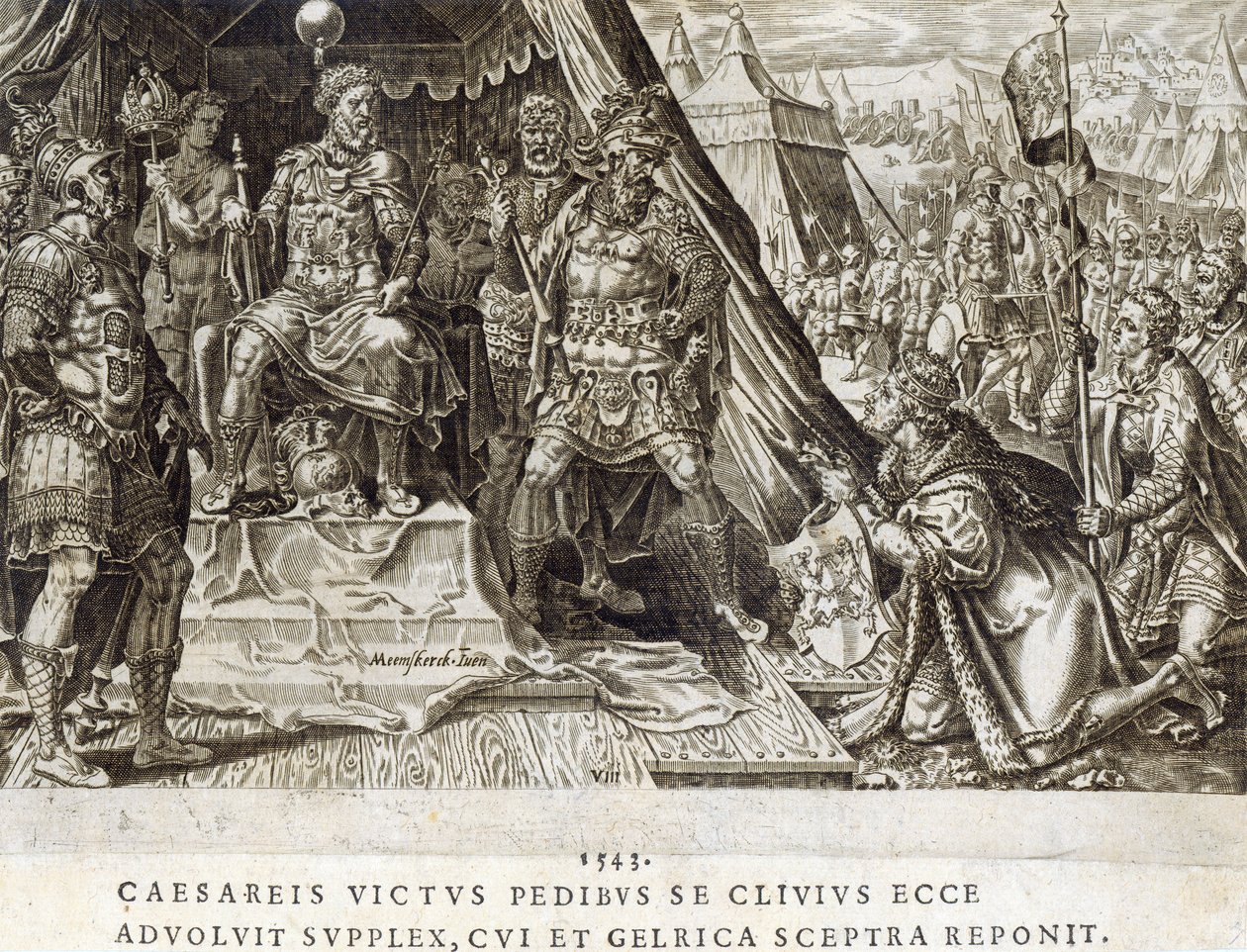 Underkastelsen av William II, hertugen av Cleves, i 1543, plate 8 fra 