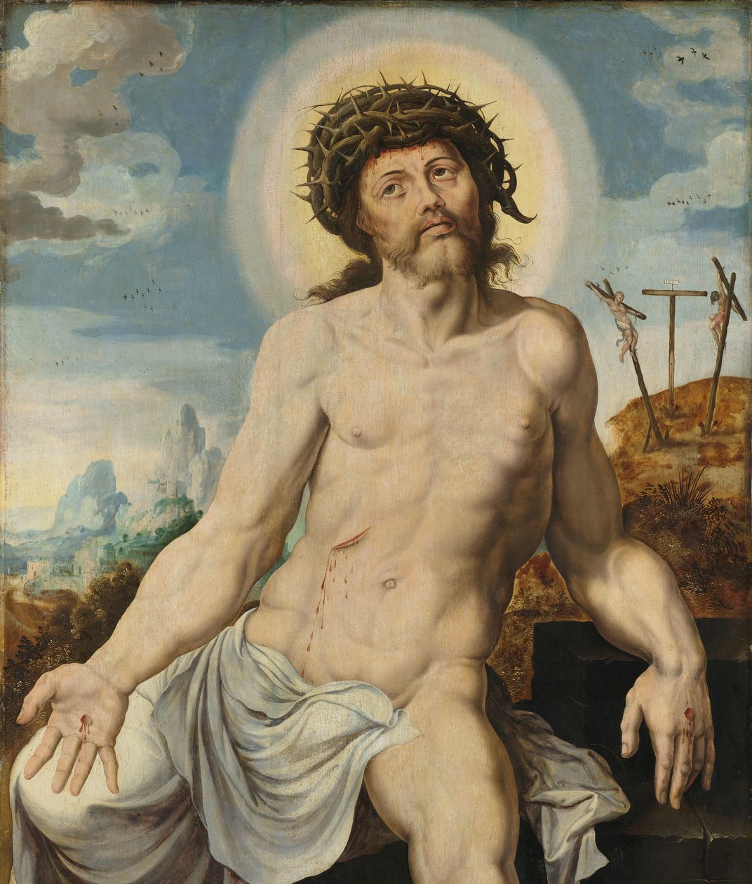 Kristus som sorgens mann av Maarten van Heemskerck (workshop of)