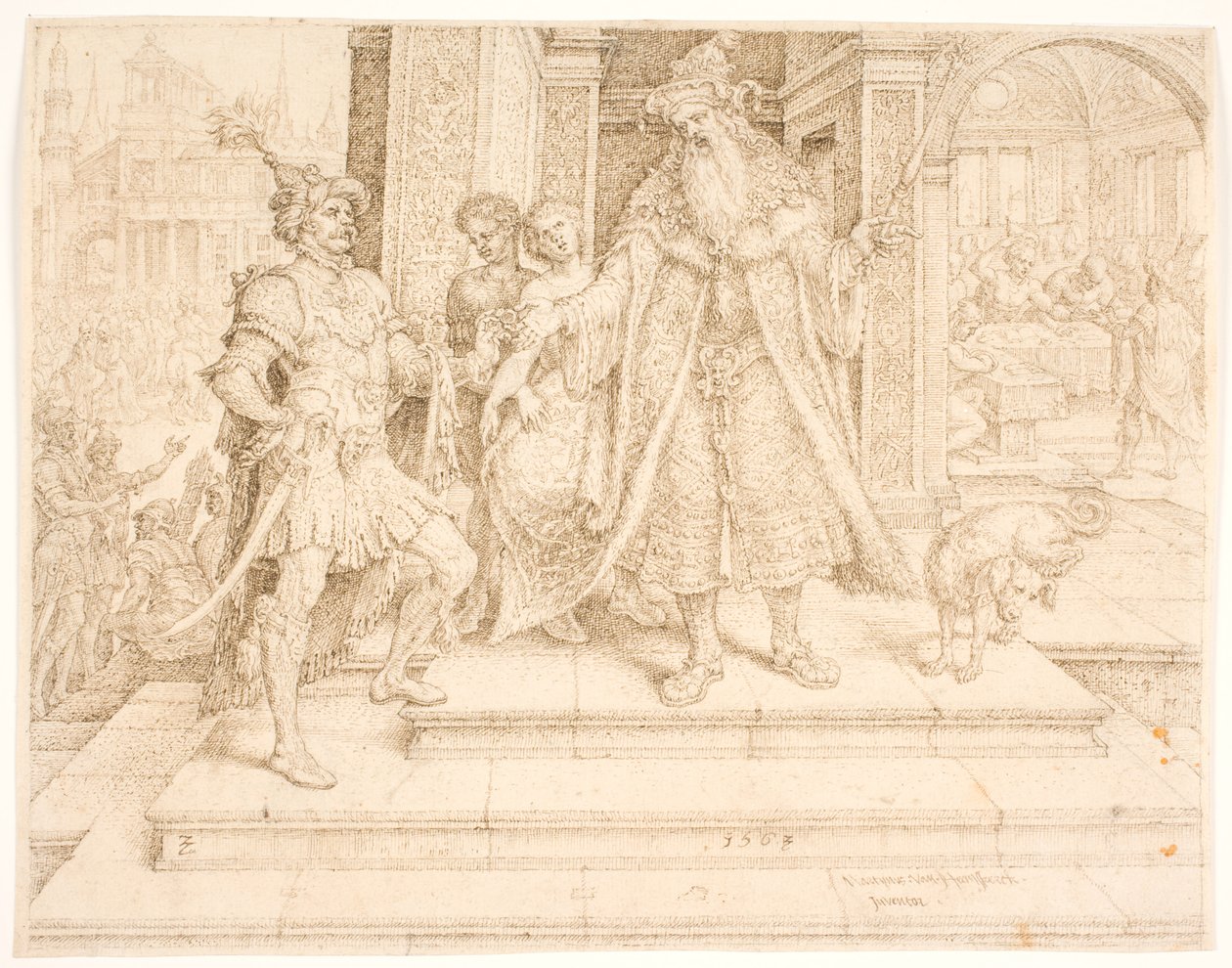 Ahasverus gir seglringen til Haman av Maarten van Heemskerck