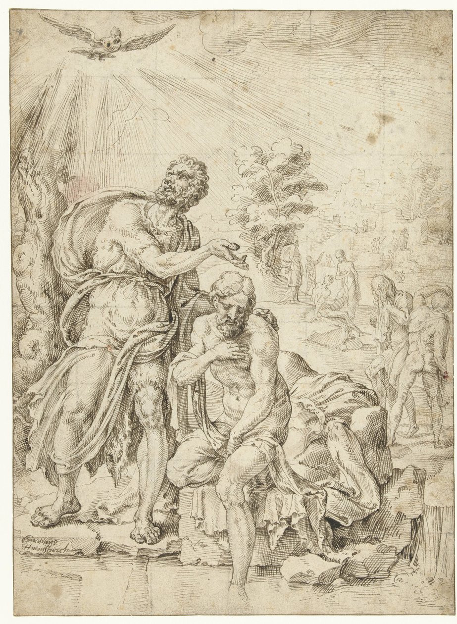 Kristi dåp av Maarten van Heemskerck
