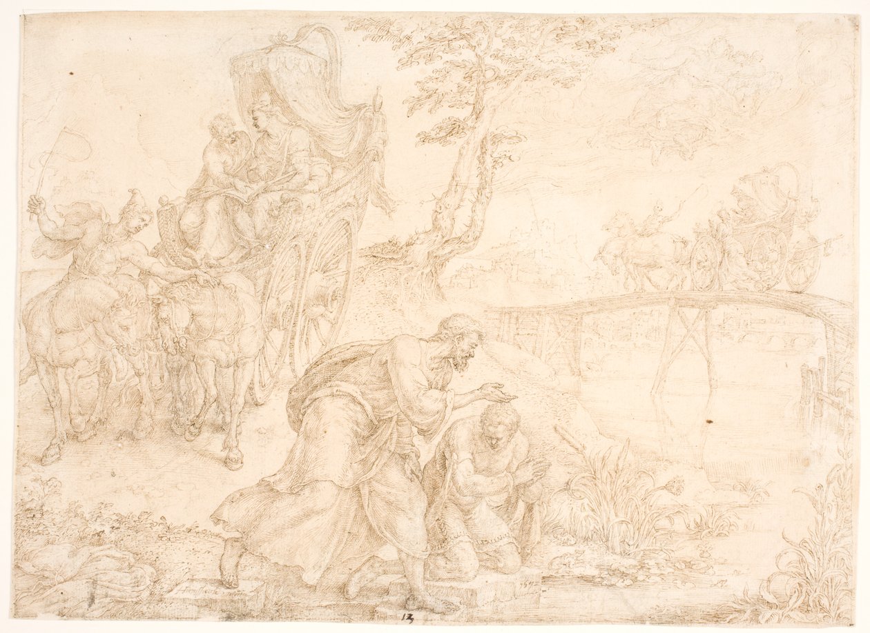 Philip døper den etiopiske dronningen Kandakes kasserer av Maarten van Heemskerck