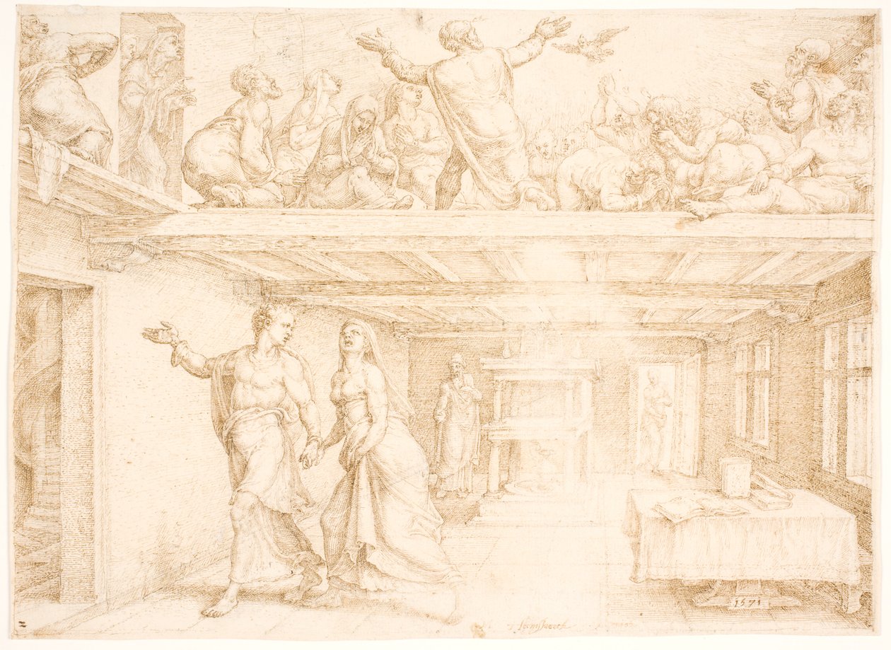 Den Hellige Ånds utgytelse i pinsen av Maarten van Heemskerck