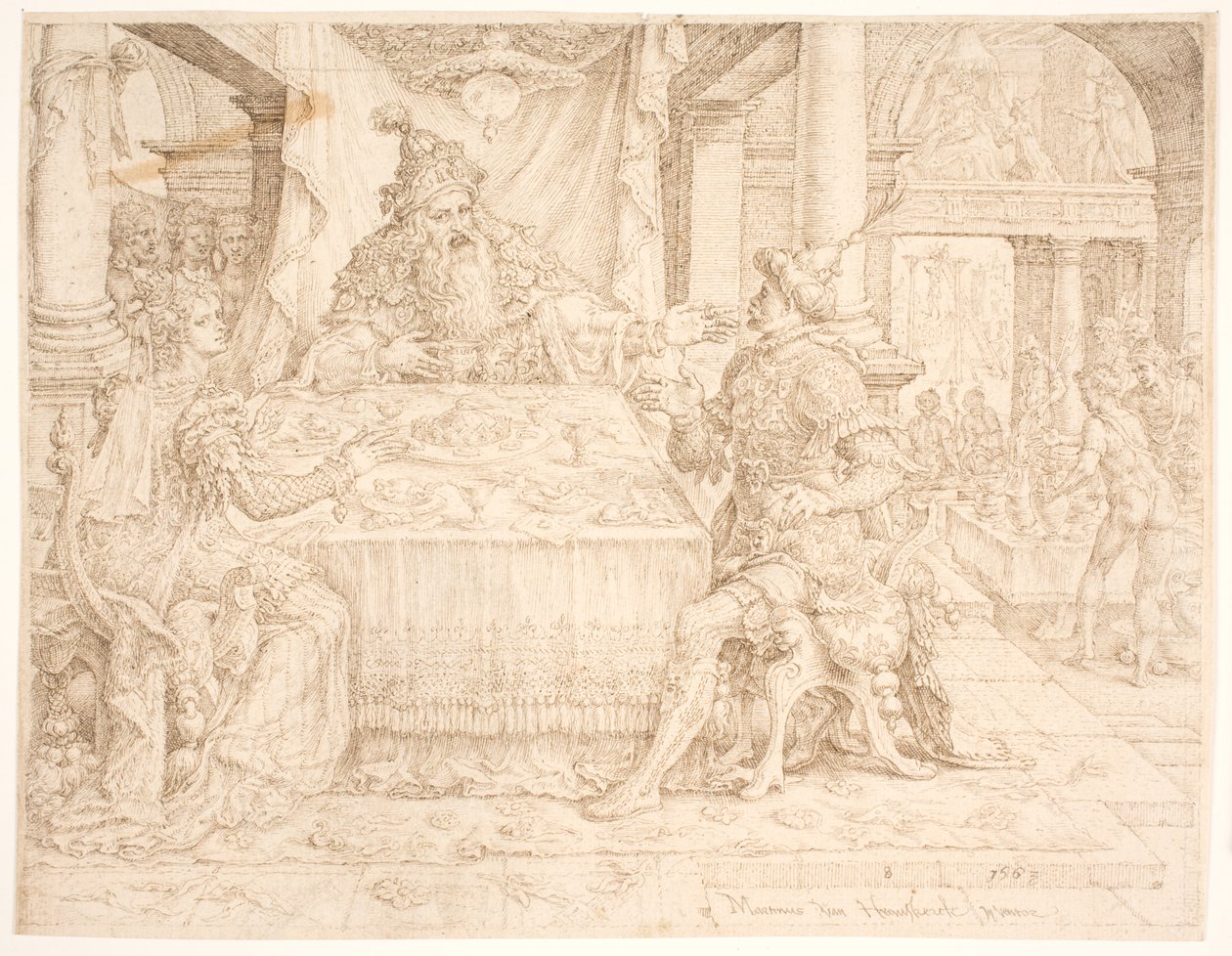 Hamans fall av Maarten van Heemskerck