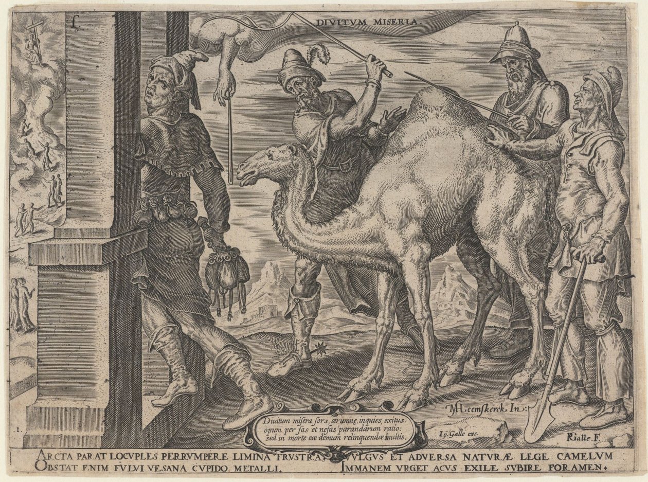 The Unhappy Lot of the Rich, 1563 av Maarten van Heemskerck