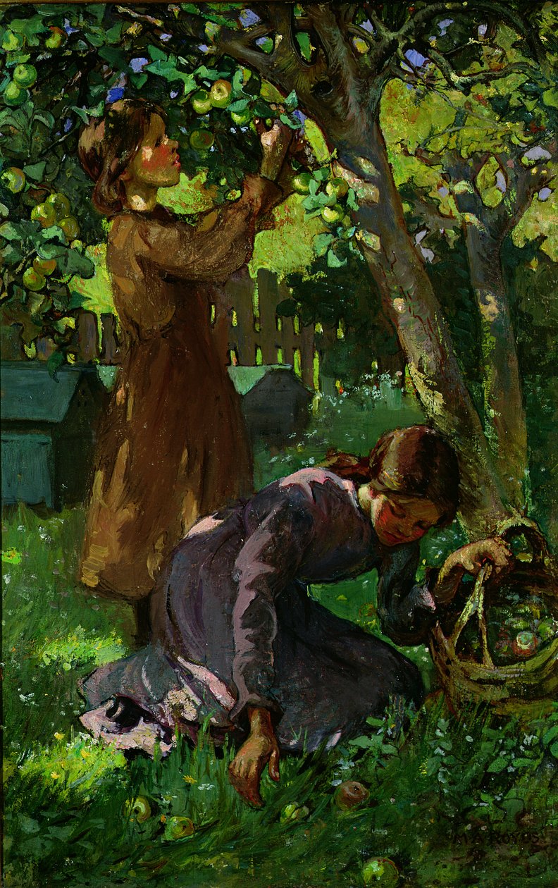 Å plukke epler, ca. 1920 av Mabel Royds