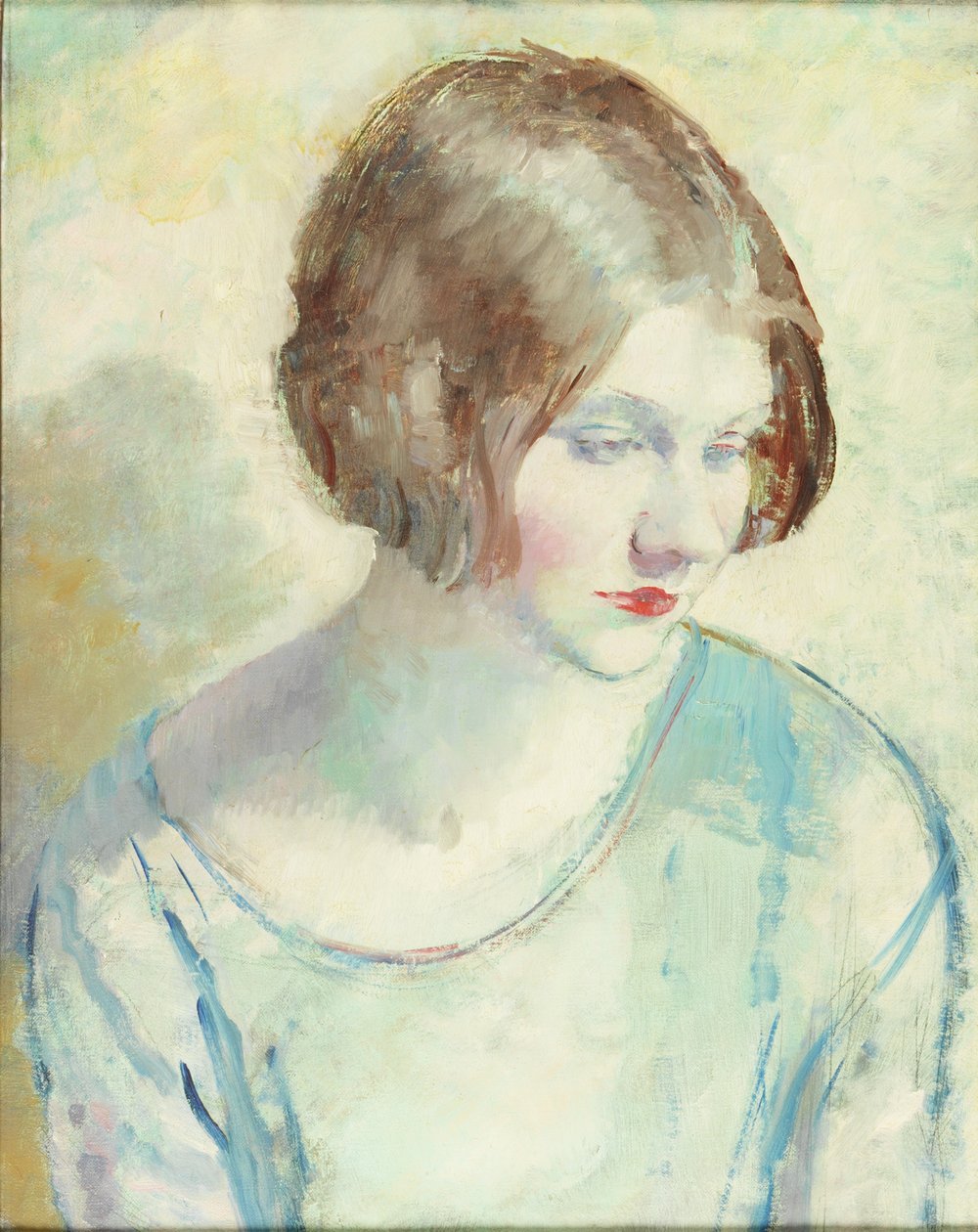 Helen (olje og blyant på lerret) av Mabel Greenberg
