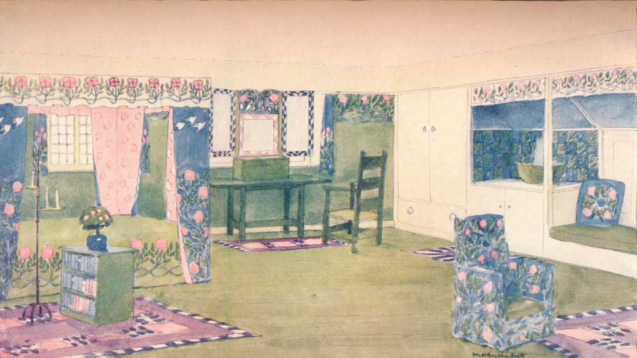 A Country Cottage: Design for Bedroom, c1900 1902 av Mackay Hugh Baillie Scott
