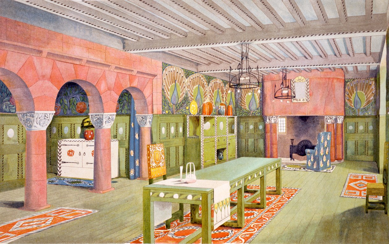 Spisestue, trykk utført av Emil Hochdanz, ca. 1901 av Mackay Hugh Baillie Scott