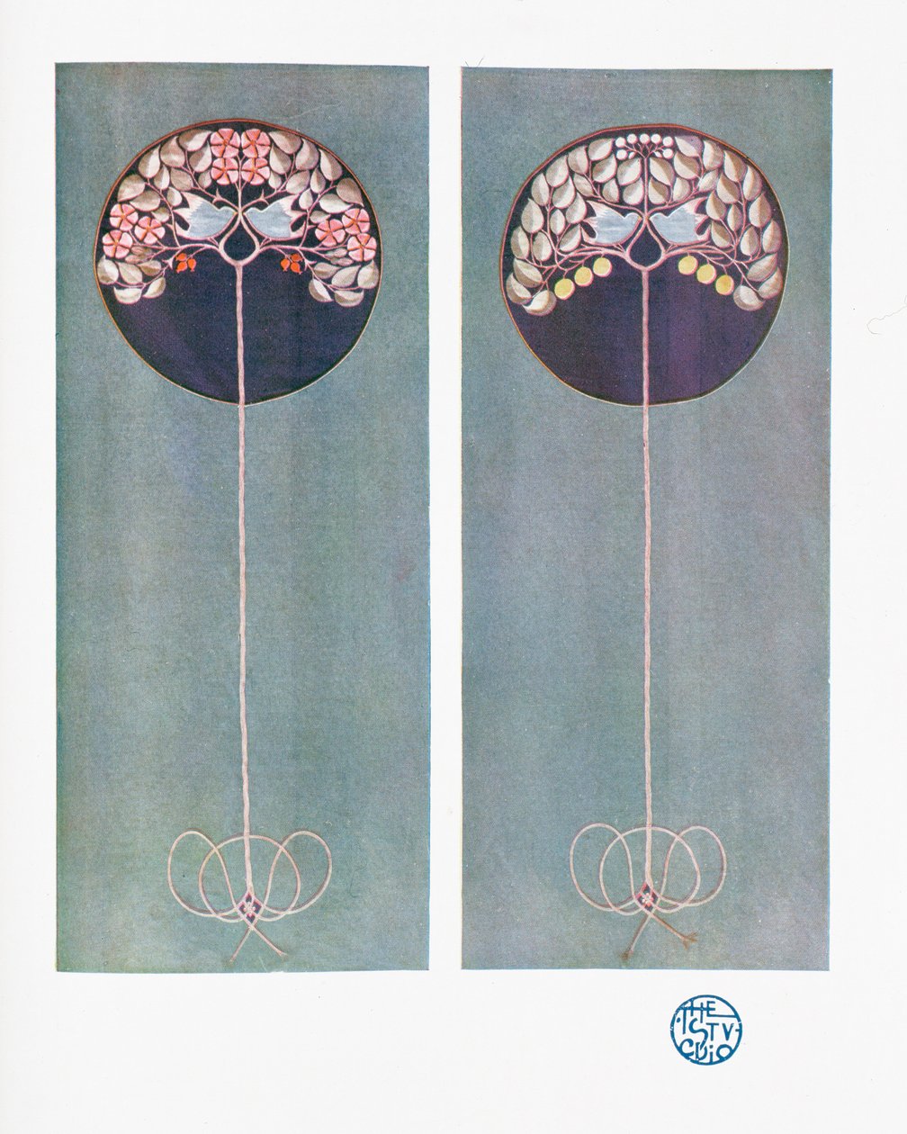 Broderte paneler, fra Vol XXVIII fra magasinet "The Studio", pub. 1903 av Mackay Hugh Baillie Scott