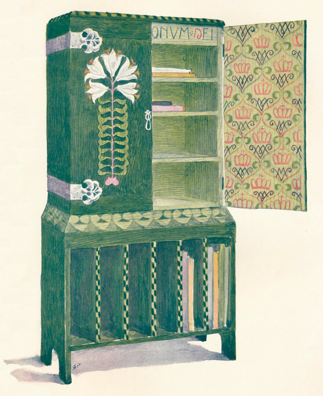 Musikkkabinett. Fra en skisse av M. H. Baillie Scott, 1800-tallet av Mackay Hugh Baillie Scott