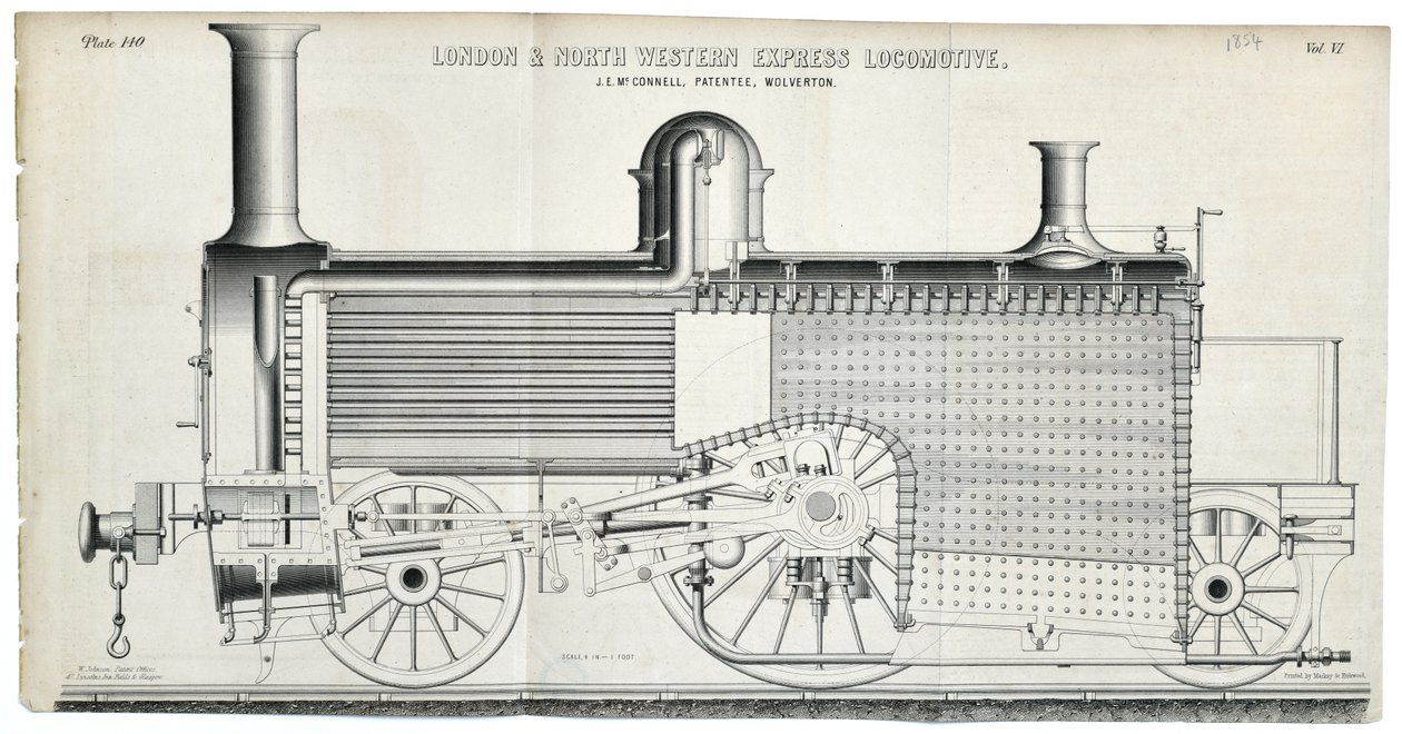 London og North Western Express Lokomotivplate 138 av Mackay & Kirkwood