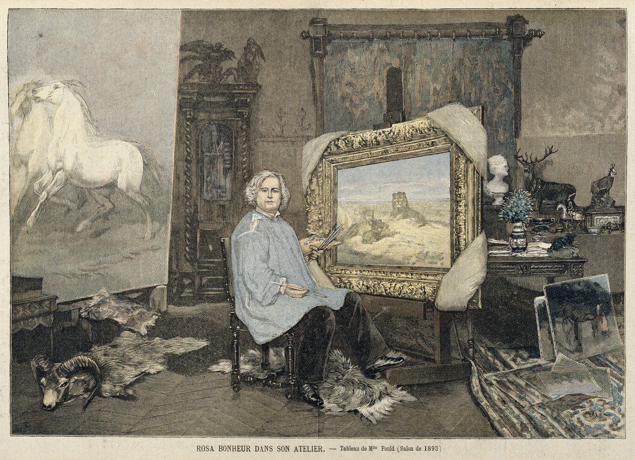 Rosa Bonheur (1822-99) i studioet hennes, fra 