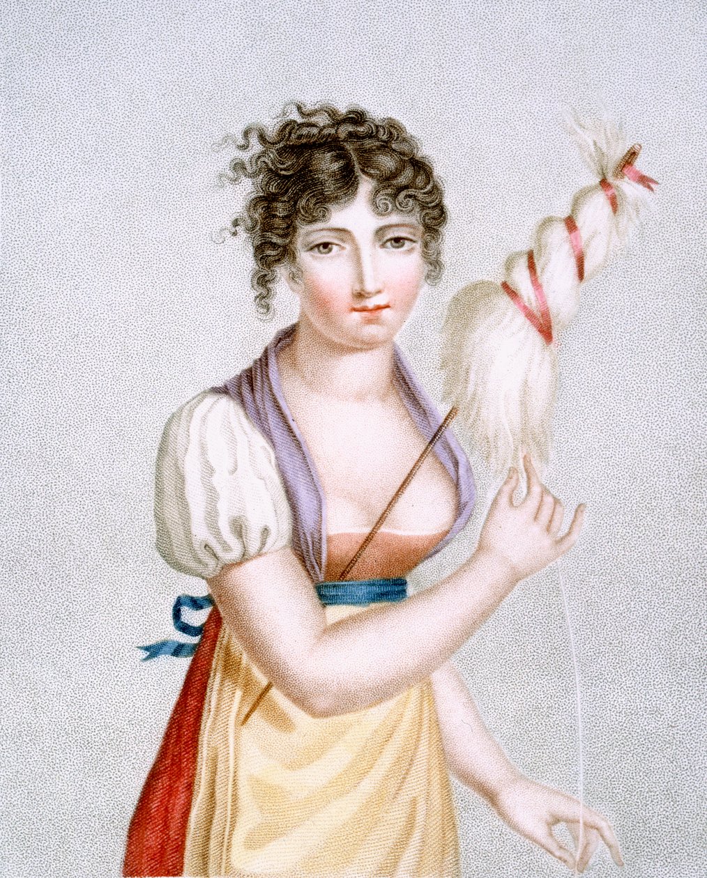 Spinneren, gravert av Augrand, ca. 1816 av Madame G. Busset Dubruste