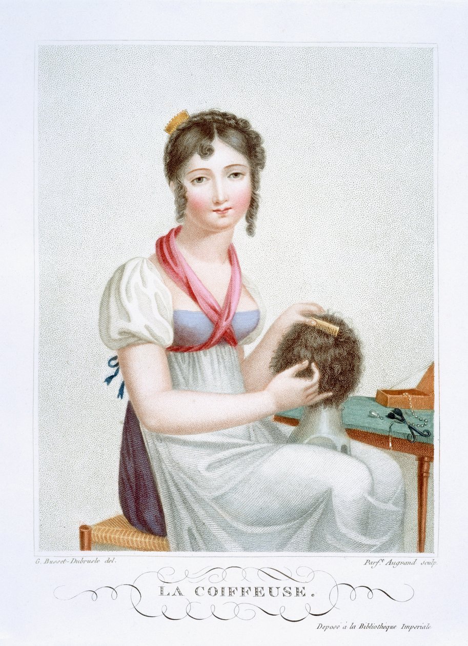 Frisøren, ca. 1816 av Madame G. Busset Dubruste