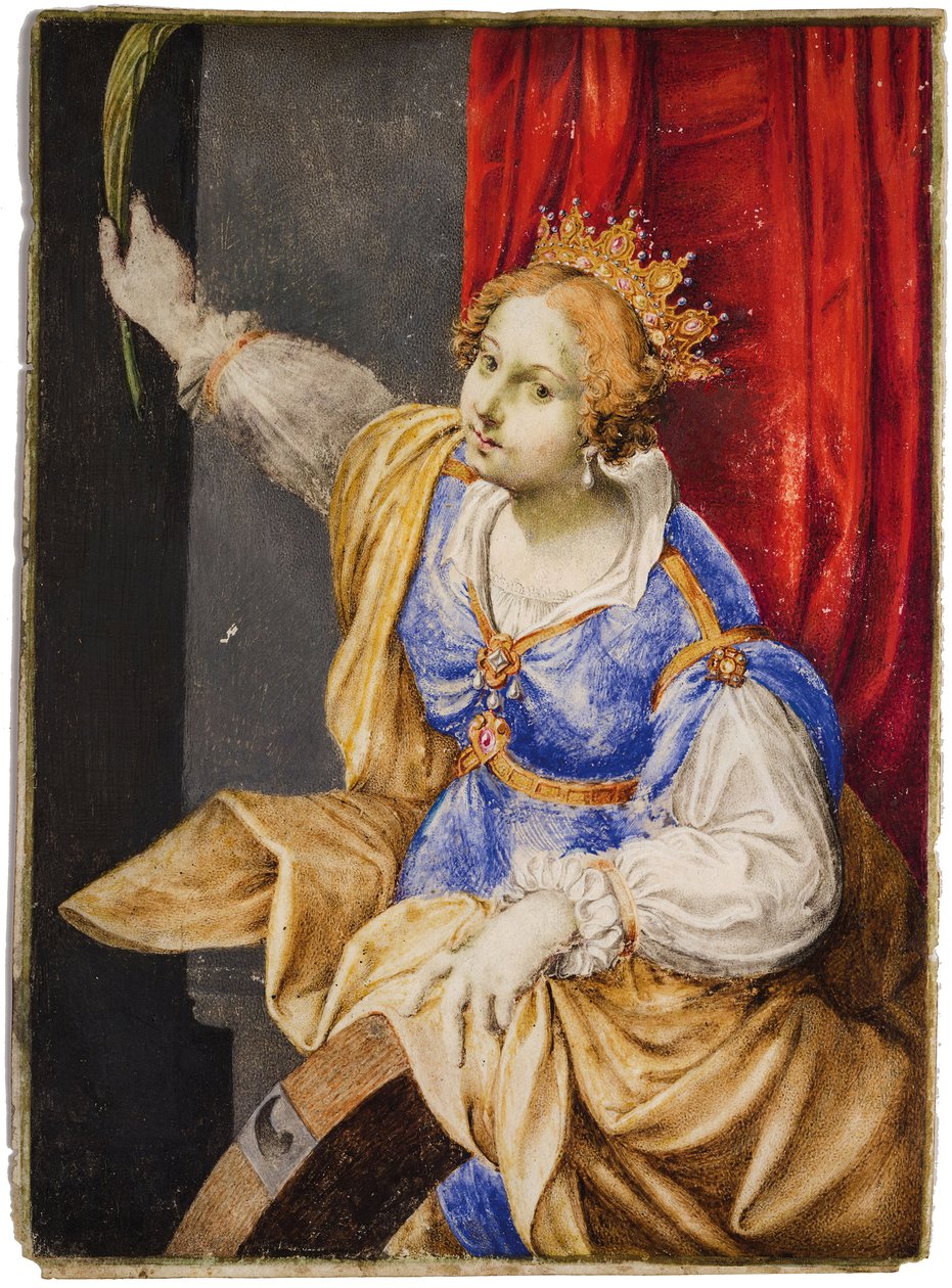 Artemisia Gentileschi som den hellige Katarina av Alexandria, midten av 1600-tallet. av Maddalena Corvina