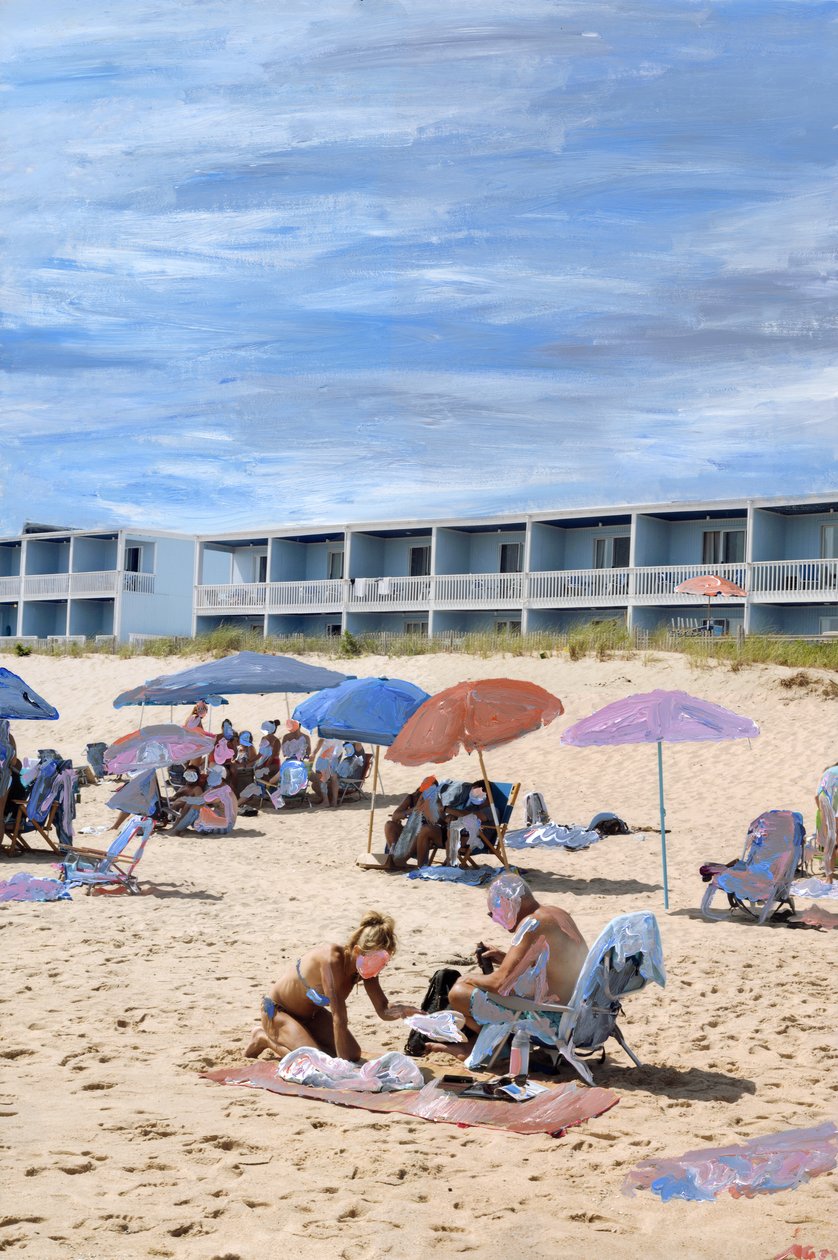 Montauk, 2021 (akrylmaling på arkivpigmenttrykk) av Madeleine Gross
