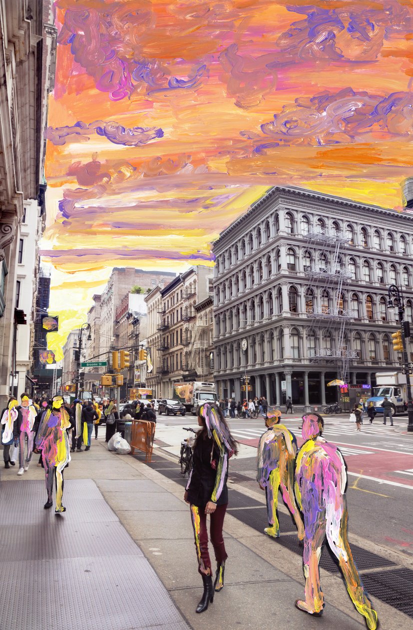 NYC Dream, 2019 (akrylmaling på arkivpigmenttrykk) av Madeleine Gross