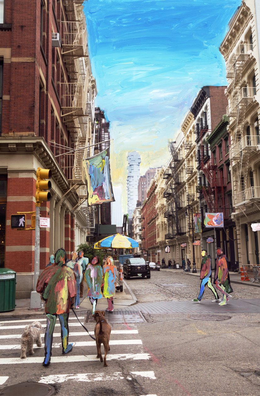 Soho mai, 2019 (akrylmaling på arkivpigmenttrykk) av Madeleine Gross