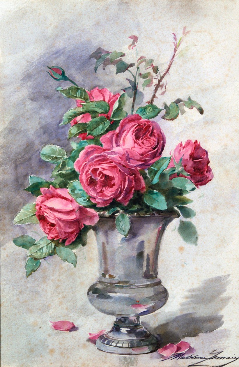 'Vase med blomster', c1865-1928 av Madeleine Jeanne Lemaire