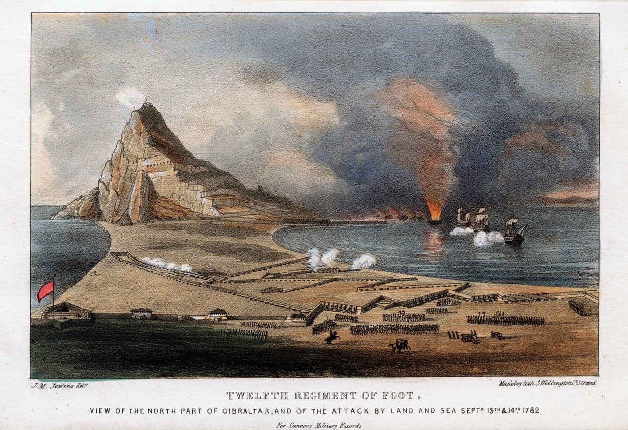 Twelfth Regiment of Foot, den nordlige delen av Gibraltar, 13. og 14. september 1782 av Madeley