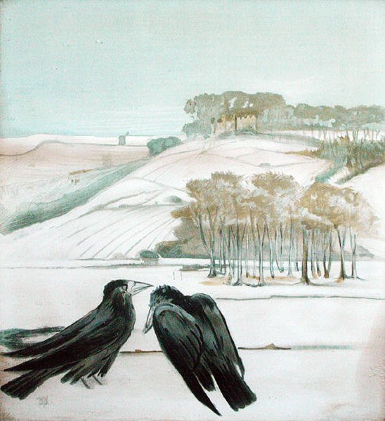 Rooks i et landskap av Madeline Wyndham