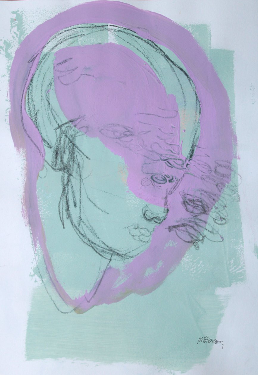 Skissebok 44, 2025 (tempera-maling, kull på papir) av Madgalena Morey