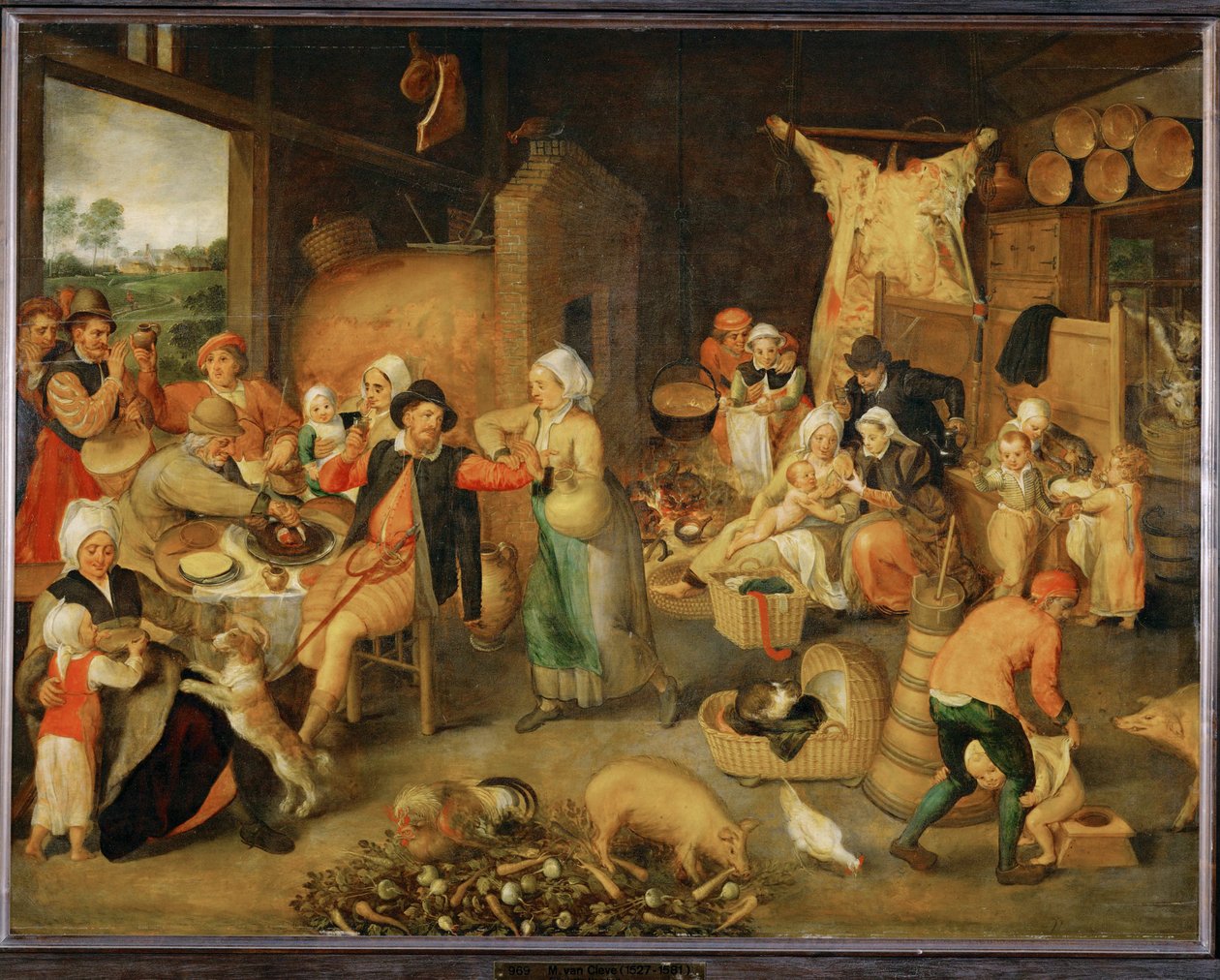 Flamsk interiør (maleri på eik) av Maerten van Cleve