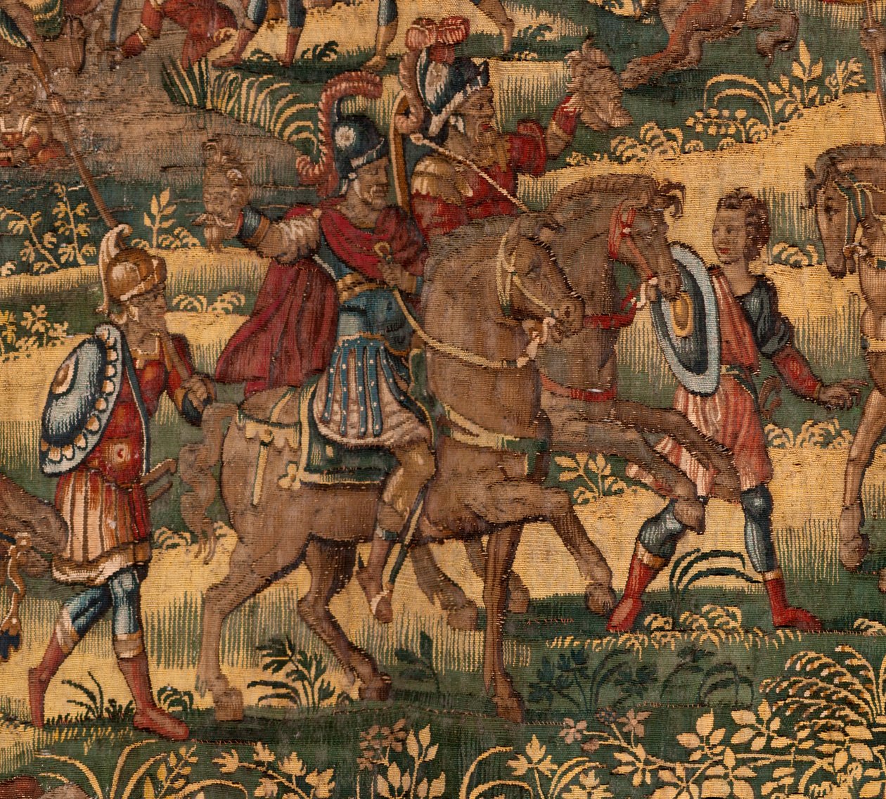 Bispedømmemuseum (Bispedømmemuseum). flamsk billedvev. Brussel. François Geubels verksted. Serien Historien om Gideon. Midianittenes nederlag. Silke og ull. Legat fra biskop Vincent Rock av Serna. Barokk. 1534-1571, i av Maerten van Heemskerck