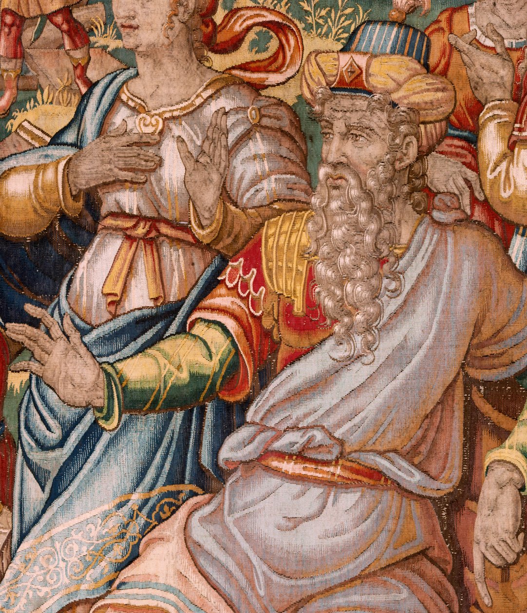 Bispedømmemuseum (Bispedømmemuseum). flamsk billedvev. Brussel. François Geubels verksted. Serien Historien om Gideon. Joasj får beskjed om at Gideon har ødelagt Ba