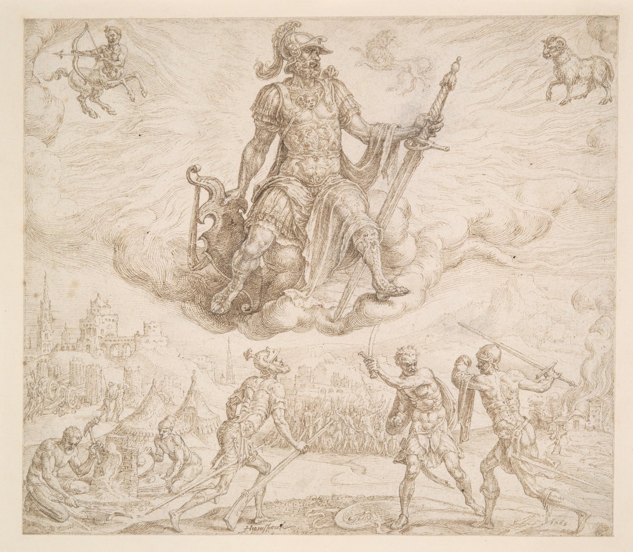 Mars, det koleriske temperamentet av Maerten van Heemskerck