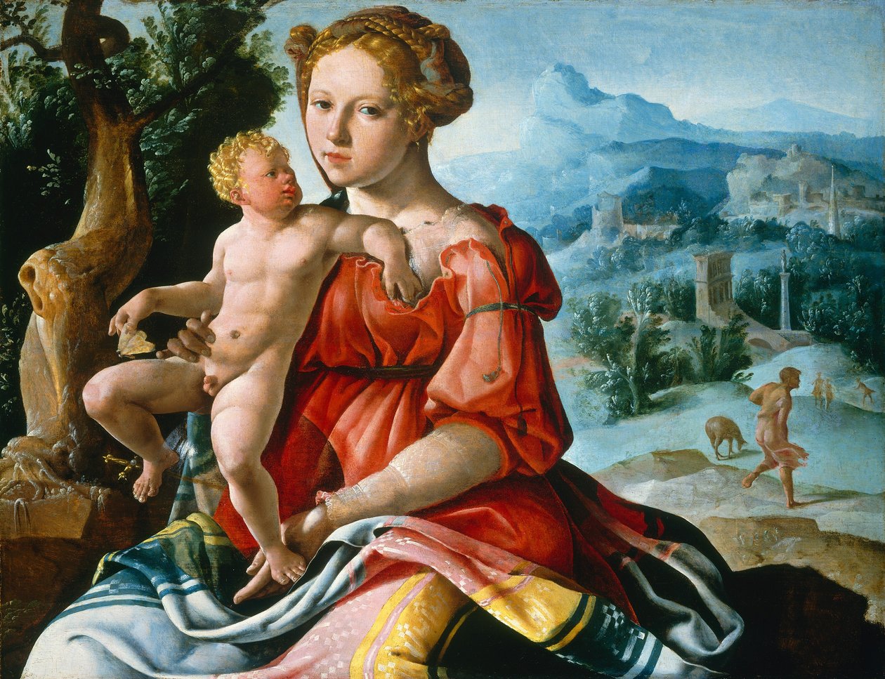 Resten på flukten til Egypt, ca. 1530. av Maerten van Heemskerck