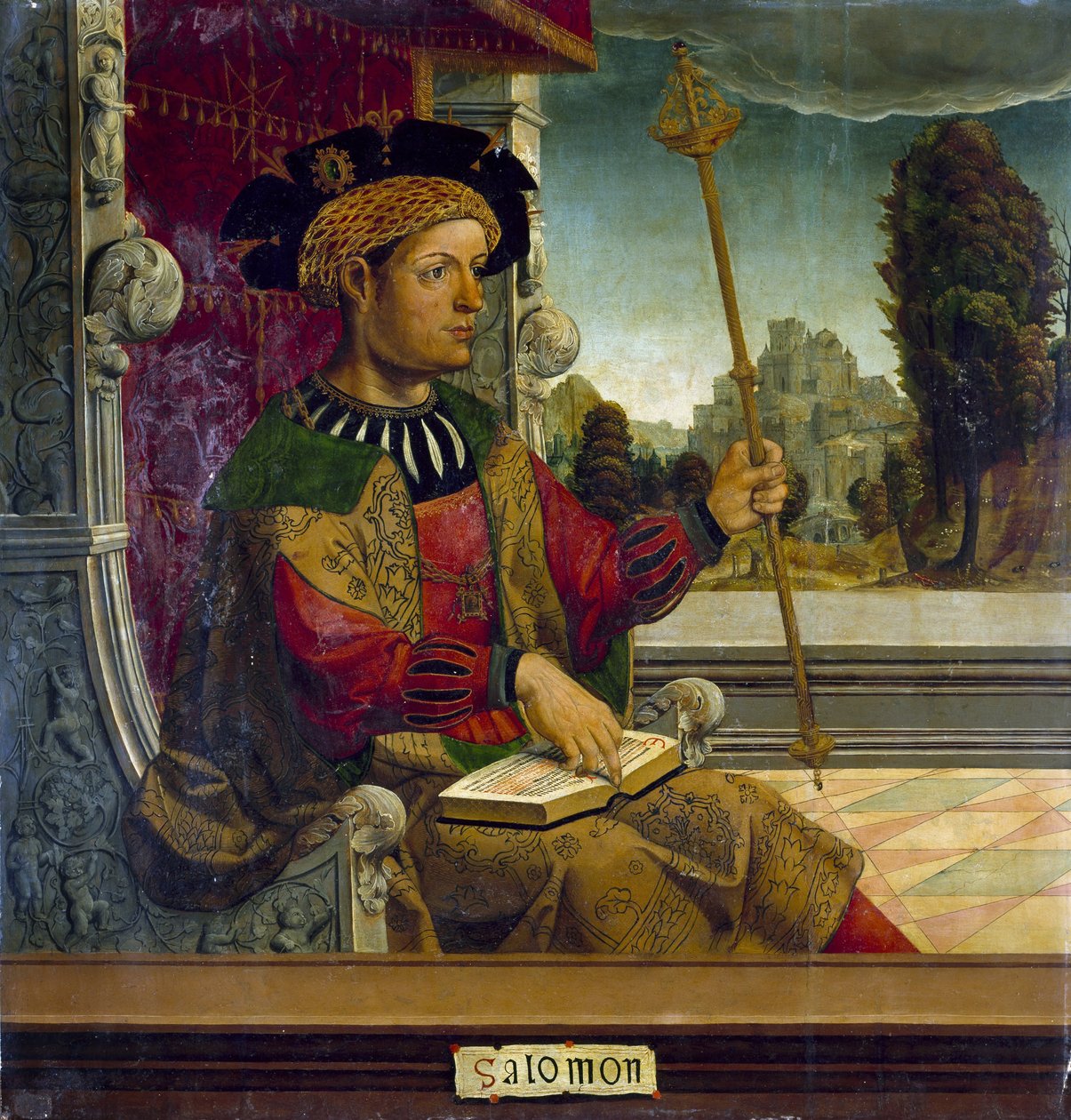 Kong Salomo av Israel - Kong Salomo - Kalvemestermaleri (aktivt tidlig på 1500-tallet) - ca. 1525 - Olje på tre - 90,8x87,7 cm - Museo del Prado, Madrid av Maestro de Becerril