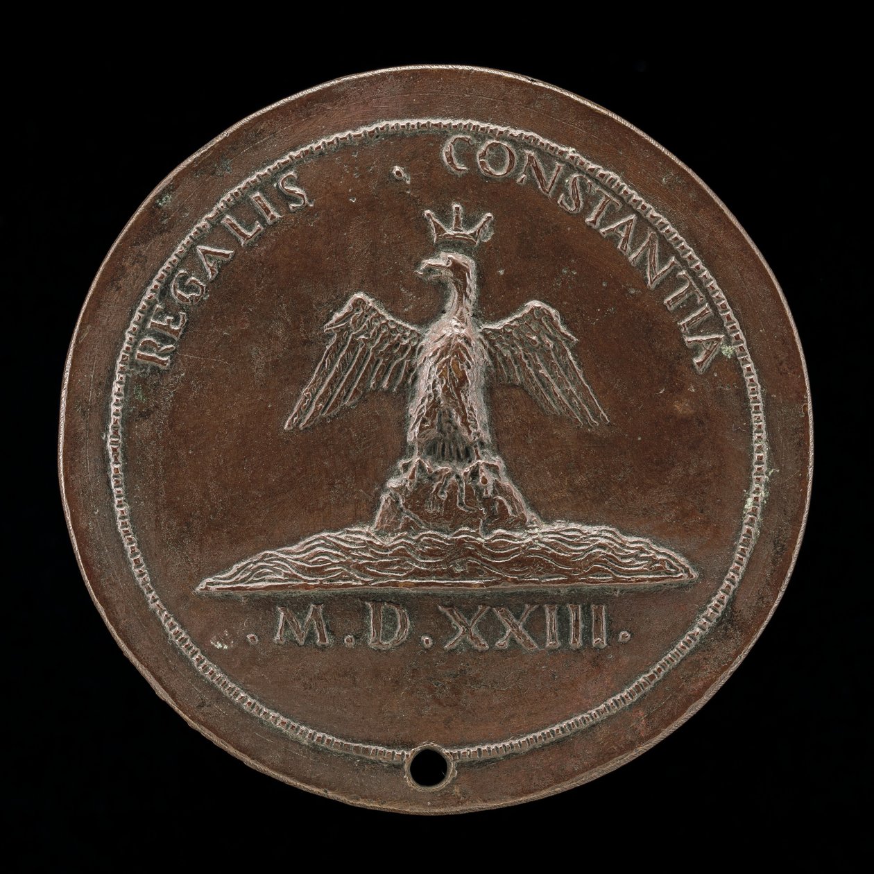 Crowned Eagle on a Mound Midt Waters [revers], 1523. av Maffeo Olivieri