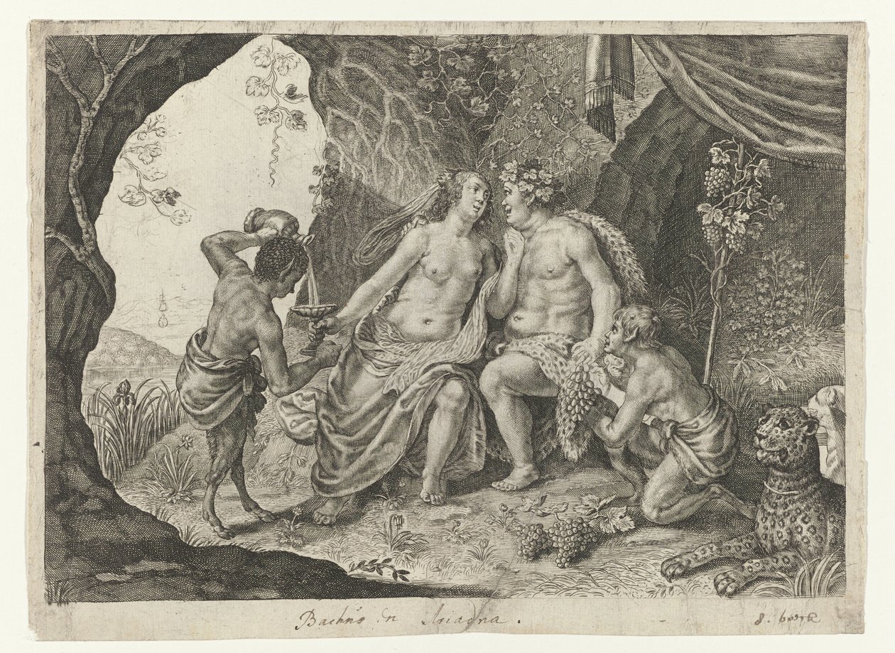 Ekteskap mellom Bacchus og Ariadne Metamorphoses of Ovid (serietittel) av Magdalena van de Passe (possibly)