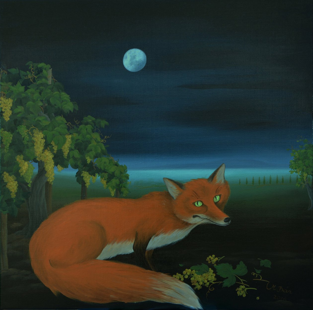 Moonlighting Wixen, 2016 olje på lerret av Magdolna Ban