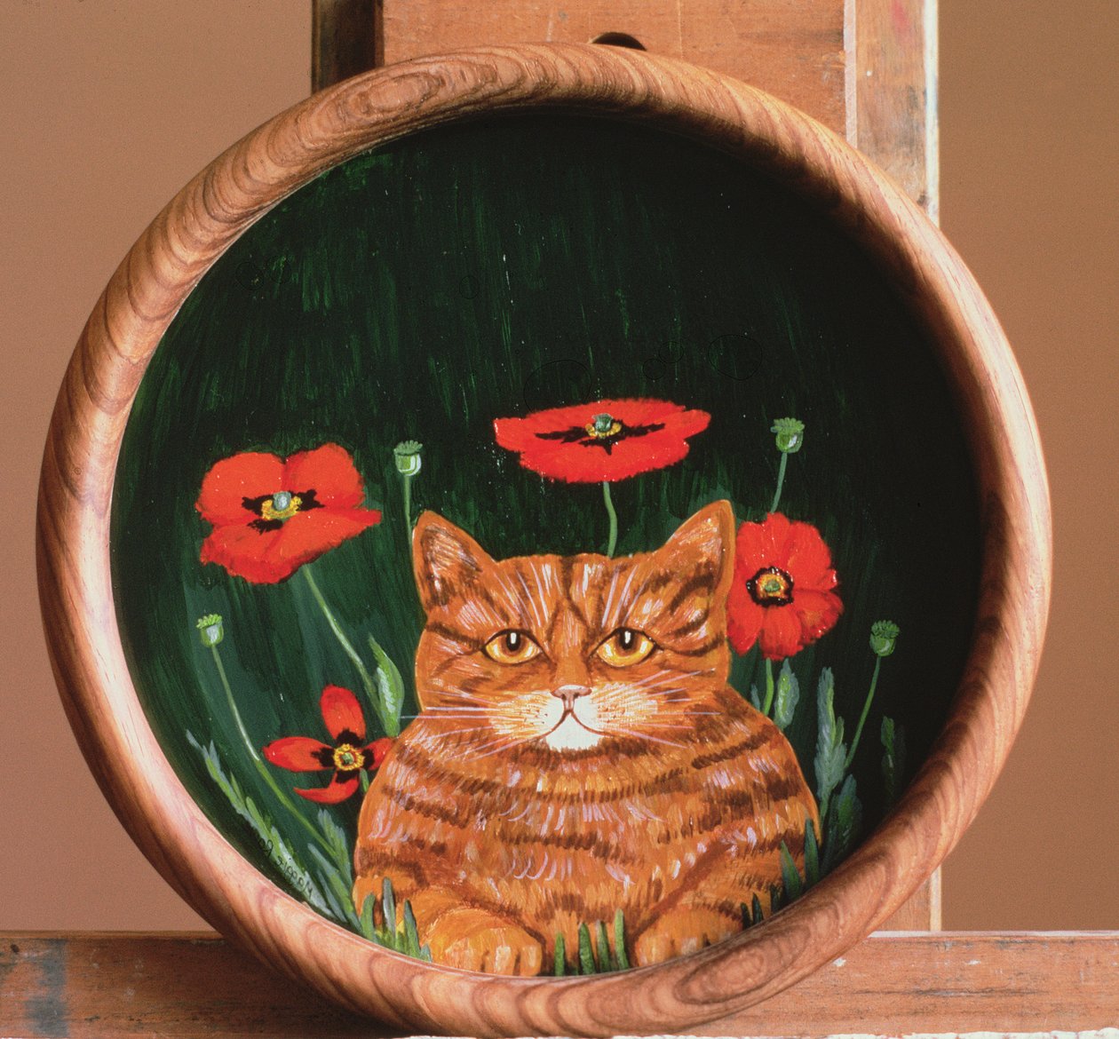 Katt og valmuer av Maggie Rowe